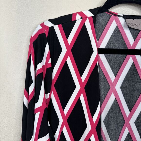 Easywear Chico Cardigan 3 Hot Pink Black Preppy Core Work - Picture 2 of 11